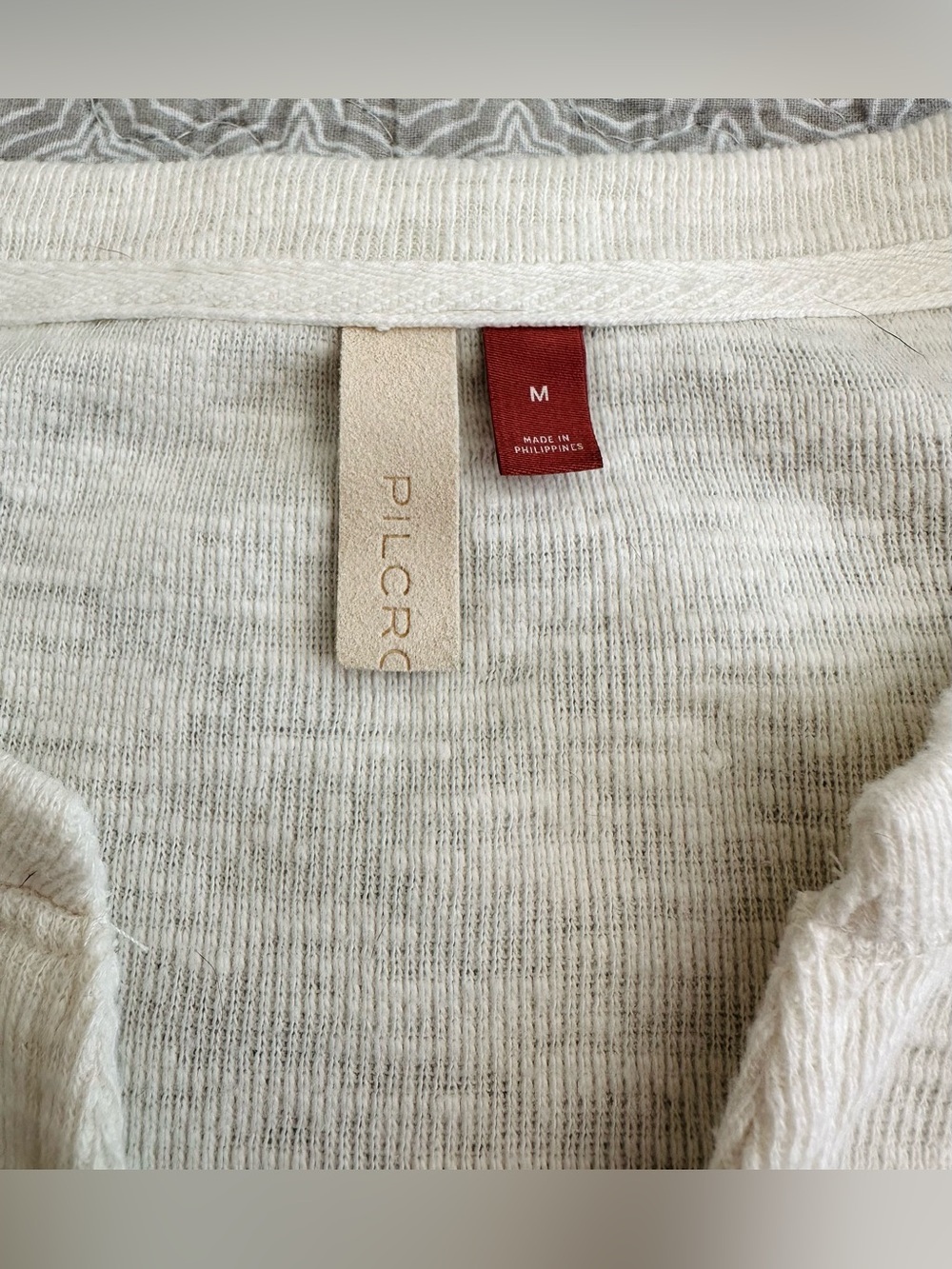PILCRO Anthropologie Cozy Popover Knit Top Ruffled Ivory Boho Size M - Picture 8 of 12